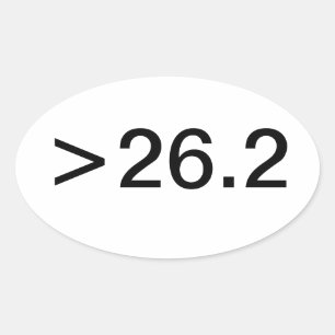 Ovaler Aufkleber der Meilen->26.2