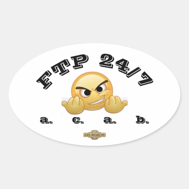 ovaler Aufkleber "FTP 24/7" (Vorderseite)