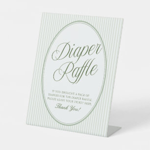 Ovaler grüner gestreifter Windel-Raffle-Schild Sockelschild