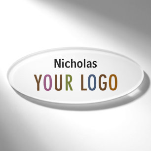 Ovaler Namensschild-Magnet mit individuellem Logo Namenschild