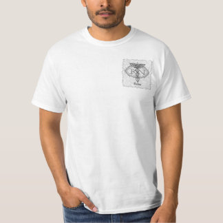 Ovaler silberner Caduceus-RN-Pfleger T-Shirt