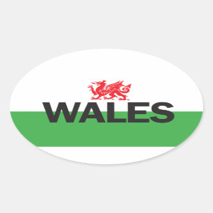 Ovaler Wales-Auto-Euroaufkleber Aufkleber