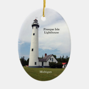 Ovales Ornament der Presque Isle Lighthouse