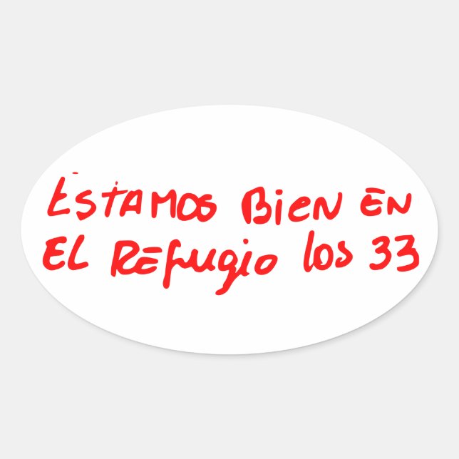 Ovalkleber für vier chilenische Bergleute Ovaler Aufkleber (Vorderseite)