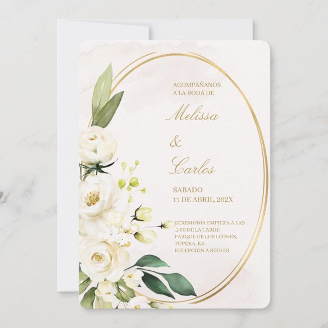 Ovalkranz - Einladung zur Hochzeit (Vorderseite)