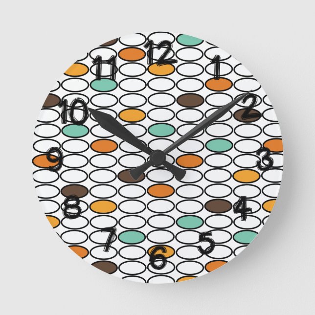 Ovals der 1970er  runde wanduhr (Vorderseite)