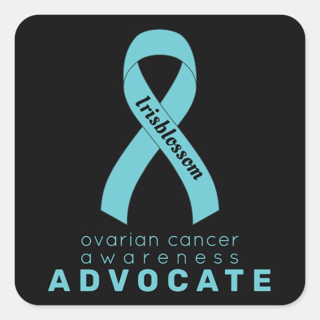 Ovarialkarzinom Advocate Black Square Sticker (Vorderseite)