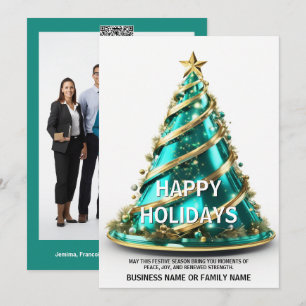 Ovarialkarzinom aquamariner Weihnachtsbaum modern Feiertagskarte