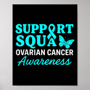 Ovarialkarzinom Bewusstsein Aquamariner Ribbon But Poster
