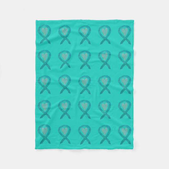 Ovarialkarzinom-Bewusstseinsband Fleece Blankets (Vorderseite)