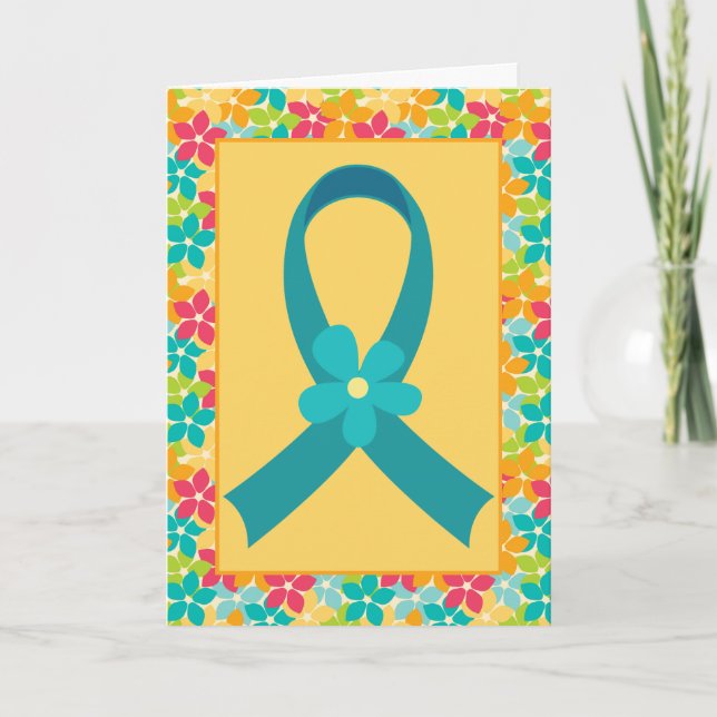 Ovarialkarzinom oder PCOS Aquamarines Schleimhautb Karte (Vorderseite)