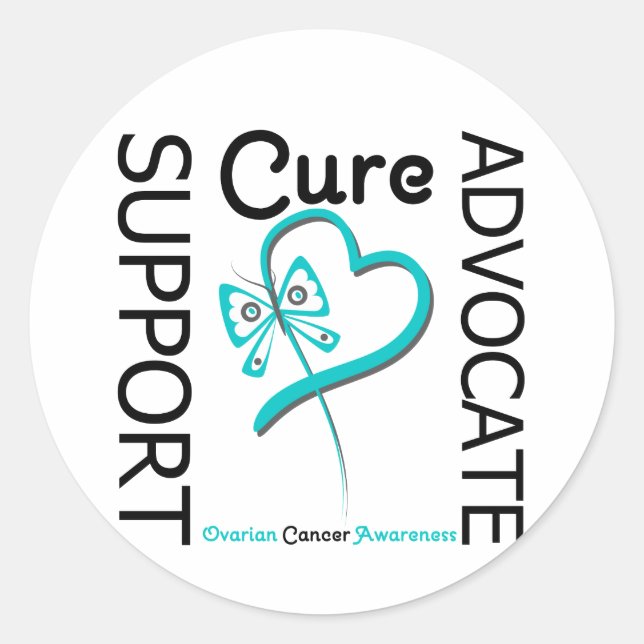 Ovarialkarzinom-Support Advocate Cure Runder Aufkleber (Vorderseite)