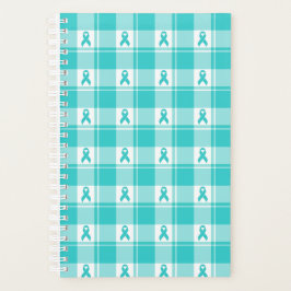 Ovarian Cancer Awareness Plaid Planner, Teal Planer