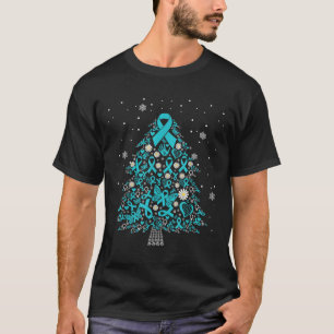 Ovarieller Krebs Bewusstsein Weihnachtsbaum Aquama T-Shirt