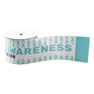 Ovarielles Krebsbewusstsein Muster Ribbon Ripsband