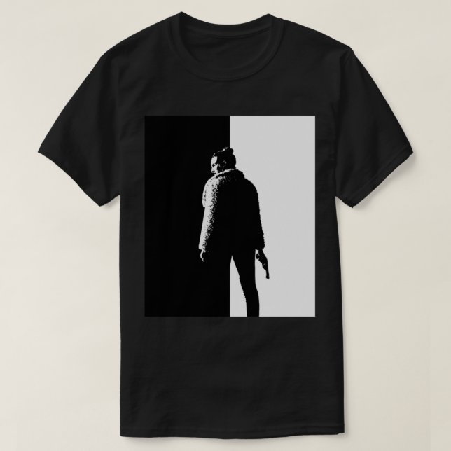 Ove einfache schwarz-weiße Abbildung T-Shirt (Design vorne)