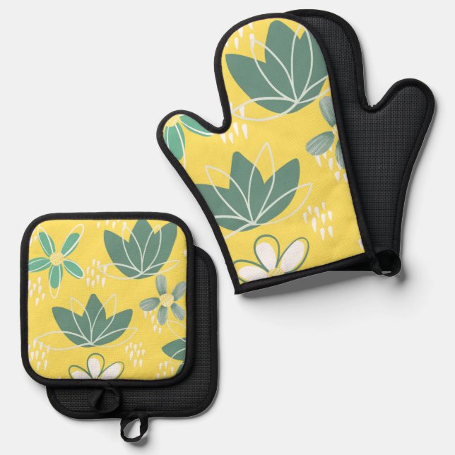 Oven Mitt and Pot Holder set (Vorderseite/Rückseite)