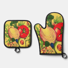 Oven Mitt and Pot Holders Ofenhandschuh & Topflappen-Set