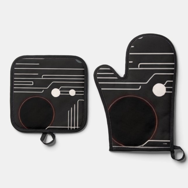 Oven Mitt and Pot Holders Ofenhandschuh & Topflappen-Set (Vorderseite)