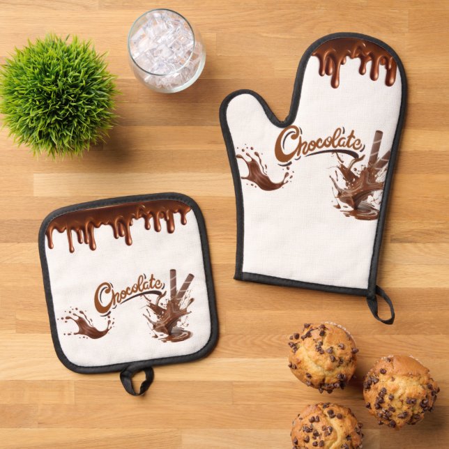 Oven Mitt and Pot Holders Set (Oben Unten)