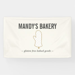 Oven Mitt Logo Gold auf Elfenbein für Bäckerei Banner