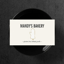 Oven Mitt Logo Gold auf Elfenbein für Bäckerei