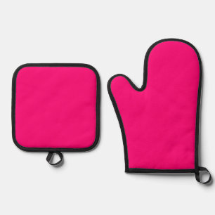 Oven Mitt & Pot Holders Fushia Pink Ofenhandschuh & Topflappen-Set