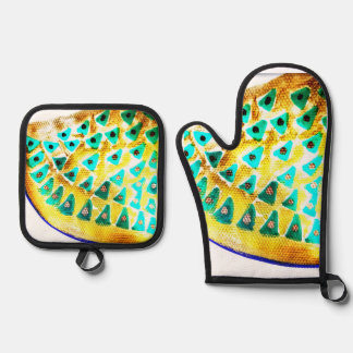 Oven Mitt und Pot Holder Ofenhandschuh & Topflappen-Set