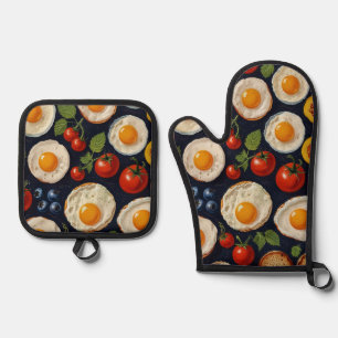 Oven Mitt und Pot Holder Ofenhandschuh & Topflappen-Set