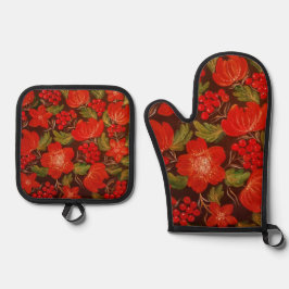 Oven Mitt und Pot Holder Ofenhandschuh & Topflappen-Set