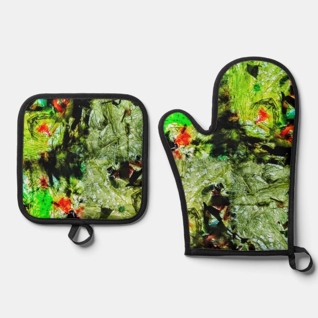 Oven Mitt und Pot Holder Ofenhandschuh & Topflappen-Set (Vorderseite)