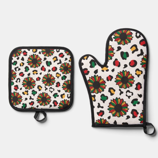 Oven Mitt und Pot Holder Ofenhandschuh & Topflappen-Set (Vorderseite)