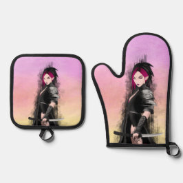 Oven Mitt und Pot Holder Ofenhandschuh & Topflappen-Set