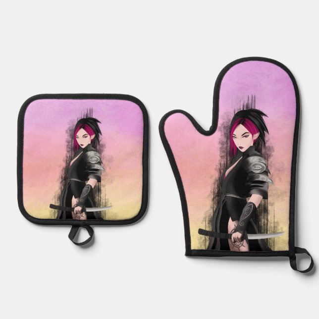 Oven Mitt und Pot Holder Ofenhandschuh & Topflappen-Set (Vorderseite)