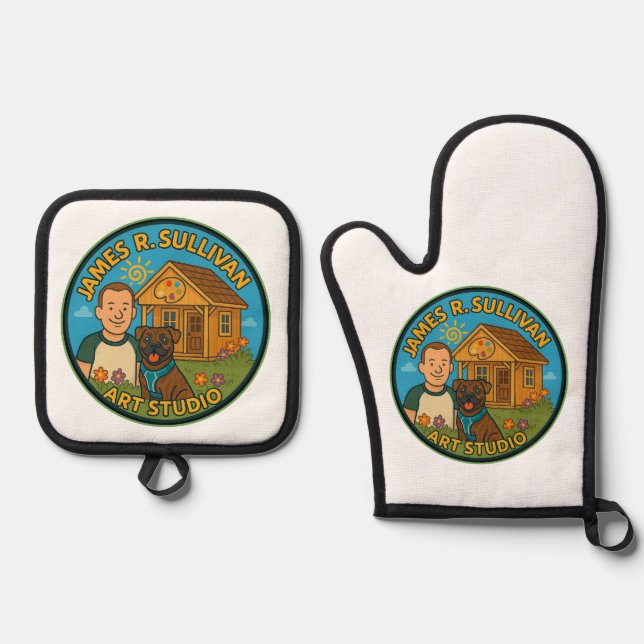 Oven Mitt und Pot Holder Ofenhandschuh & Topflappen-Set (Vorderseite)