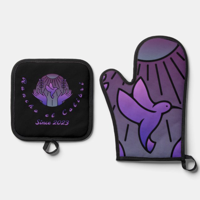 Oven Mitt und Pot Holder Ofenhandschuh & Topflappen-Set (Vorderseite)