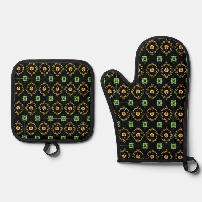 Oven Mitt und Pot Holder Ofenhandschuh & Topflappen-Set (Vorderseite)