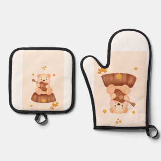 Oven Mitt und Pot Holder Ofenhandschuh & Topflappen-Set