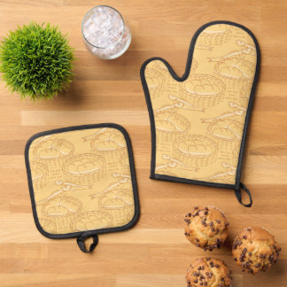 Oven Mitt und Pot Holder Ofenhandschuh & Topflappen-Set