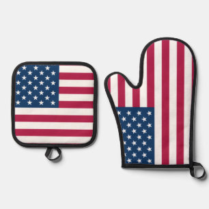 Oven Mitt und Pot Holders mit US-Flagge Ofenhandschuh & Topflappen-Set