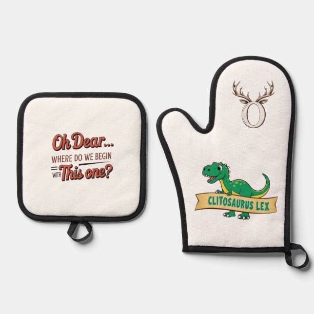 Oven-Mitt und Pothalter Ofenhandschuh & Topflappen-Set (Vorderseite)