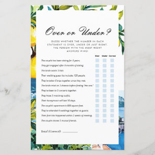 Over oder Under Amalfi Lemon Brautparty Game