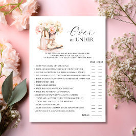 OVER oder UNDER Boost Bubbly Brautparty GAME Einladung