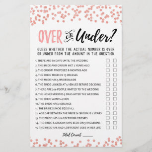Over oder Under Brautparty oder Hen Party