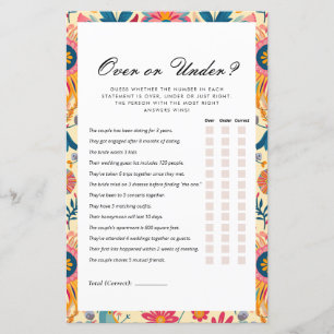 Over oder Under Floral Mexic Brautparty Game