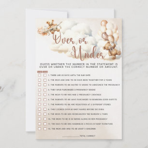 OVER ODER UNTER Baby Shooter Game Niedlich Bear Ba Einladung