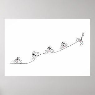 Over The Hill Bicyclist Birthday Poster