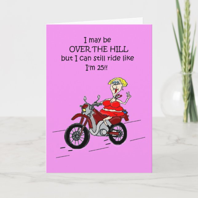 OVER THE HILL HOT MAMA BIKER CARD KARTE (Vorderseite)
