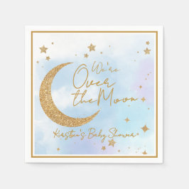 Over the Moon Baby Shower Cocktail Napkin Serviette