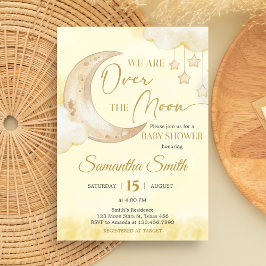 Over the Moon Baby Shower Einladung
